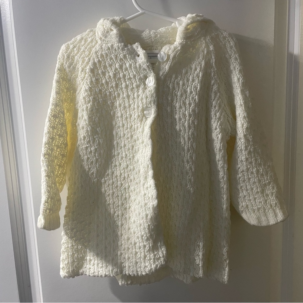 First Impressions Cream Knit Sweater